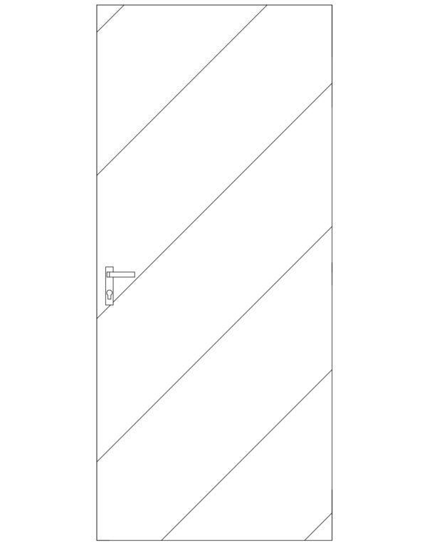 Deur 6 groeven diagonaal rechts